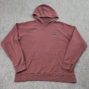 Under Armour Hoodie Mens Large Bergundy Red Pullover Athletic Sweatshirt Basic